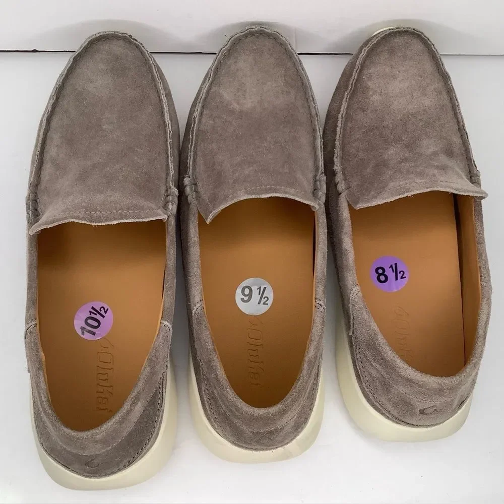 New Olukai Ka’a Gray Nubuck Suede Men’s Slip On Loafers Versions Sz 8.5,9.5,10.5
